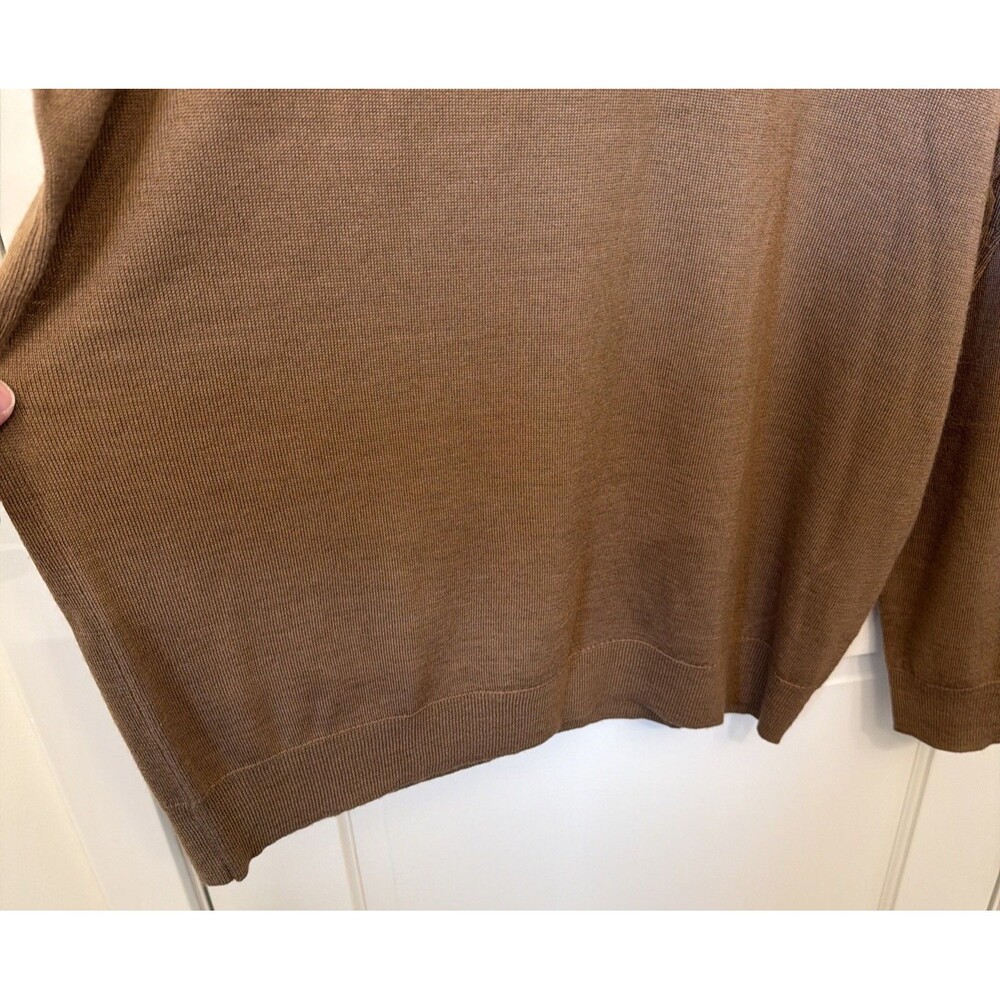 NWT Club Room Men's Solid V Neck Merino Wool Blend Fawn Sweater XL Preppy $75 - Picture 5 of 16